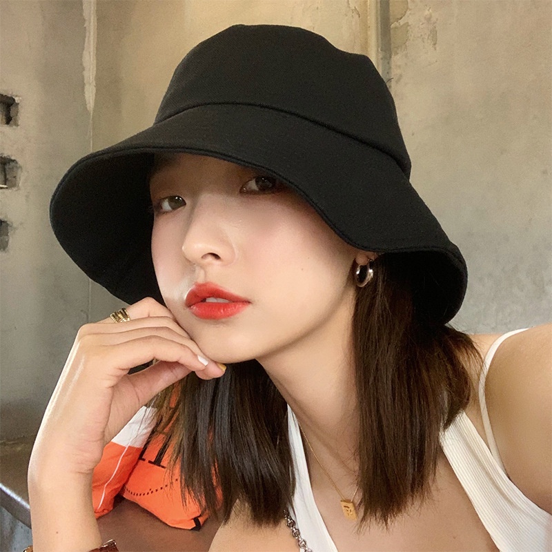 Mũ Tai Bèo Mỏng Che Nắng Màu Đen Phong Cách Nhật Bản Thời Trang Xuân Hè Cho Nữ
