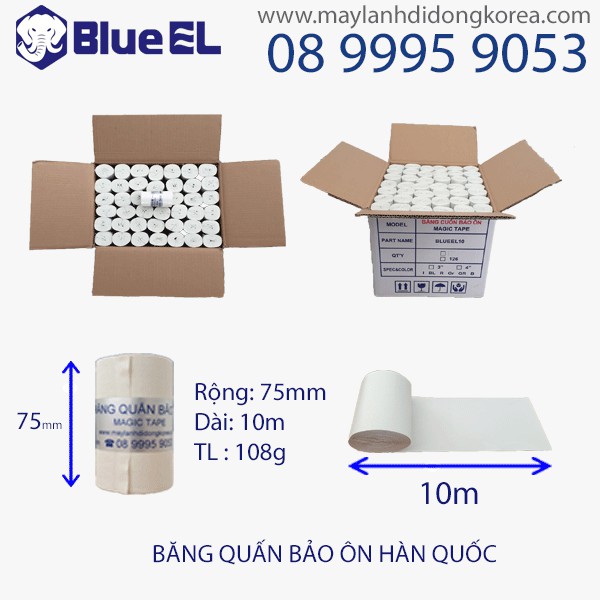 Combo 3 cuộn băng quấn bảo ôn - Si quấn Hàn Quốc - Si cuốn Hàn Quốc 75mmx10m