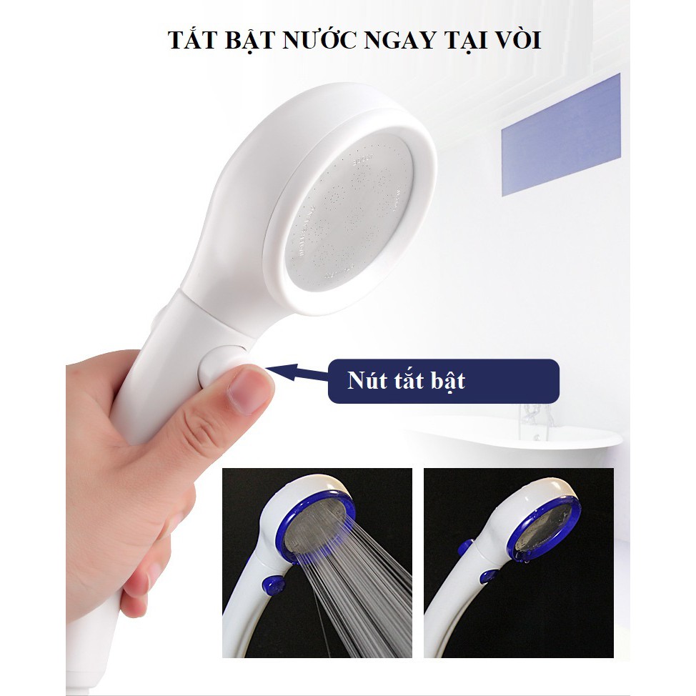 Tay Sen Tắm Tăng Áp ❤️FREESHIP❤️ Vòi hoa sen và Dây Sen và Cài Sen S3A Có 3 Chế Độ Xả Nước