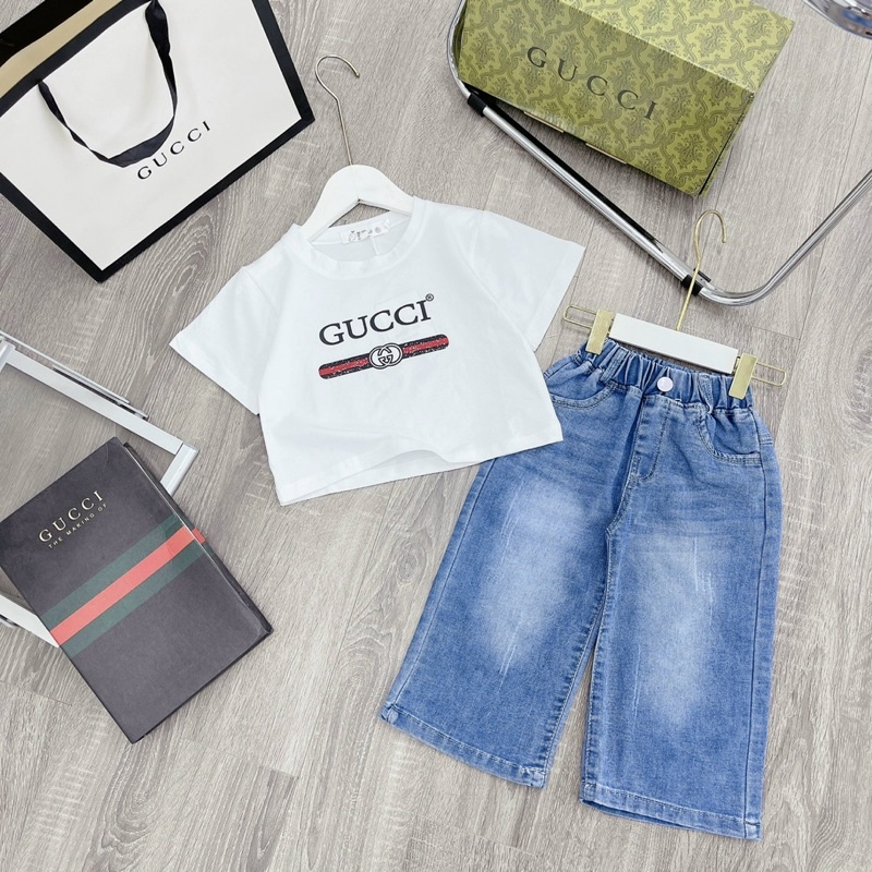 bộ GU quần jeans ống sớ cực chất cho bé gái - BGQS