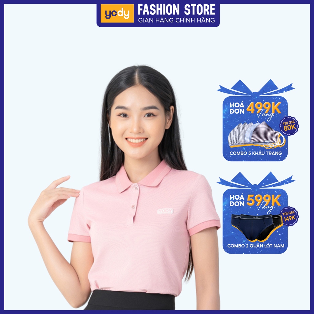 Áo thun polo nữ YODY áo phông nữ chất liệu cotton cao cấp yody fashion APN3340