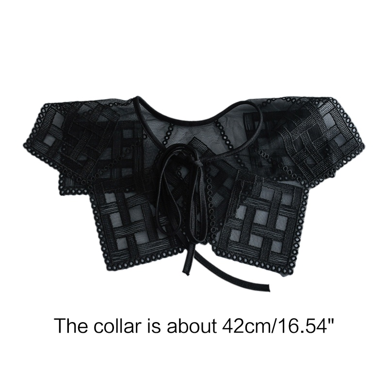 Khăn Choàng Lưới Phối Ren Thêu Họa Tiết Kẻ Ô Tam Giác Dành Cho Nữ