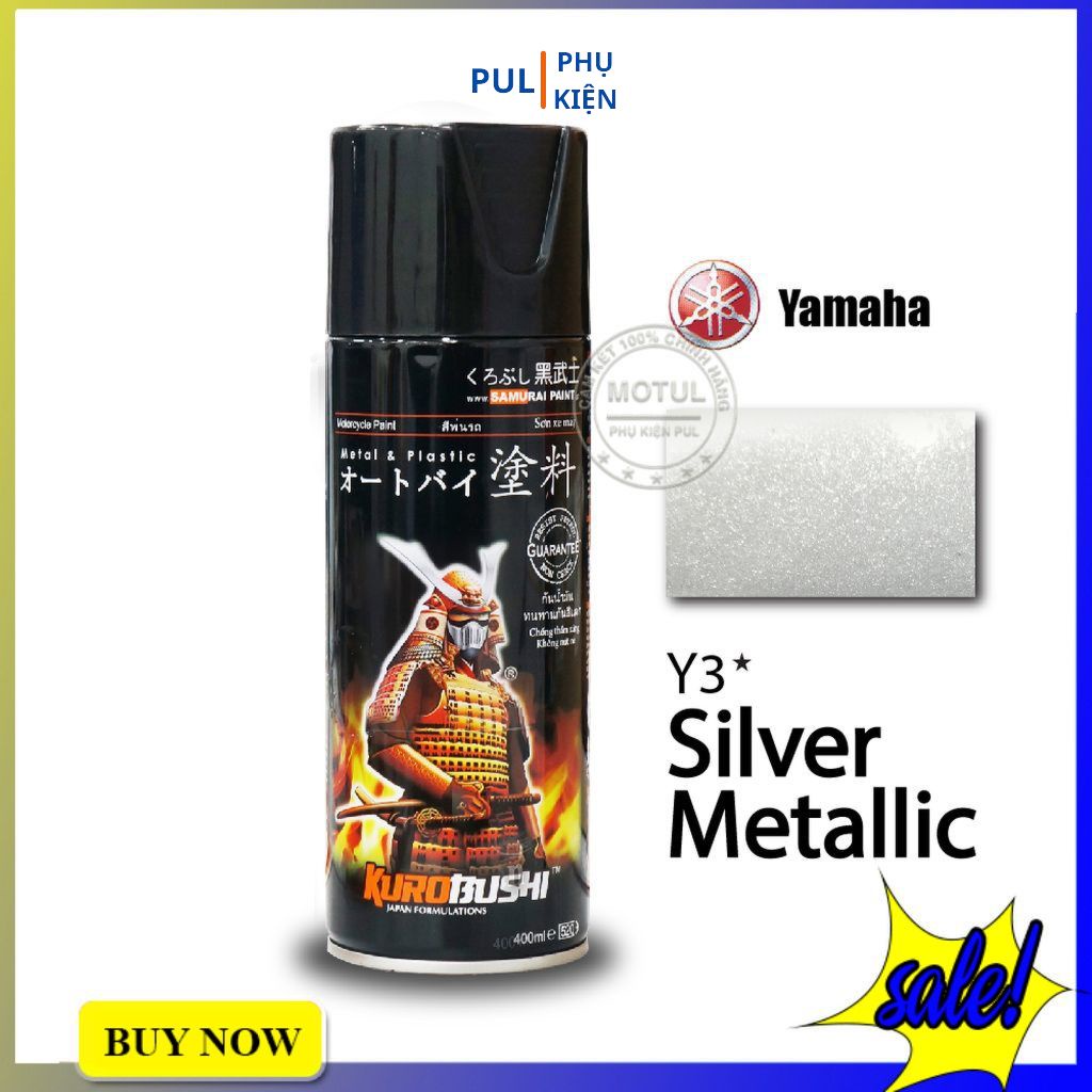Sơn samurai màu bạc kim loại Y3 làm mới đẹp xe bám tốt chống gỉ sét hàng chính hãng