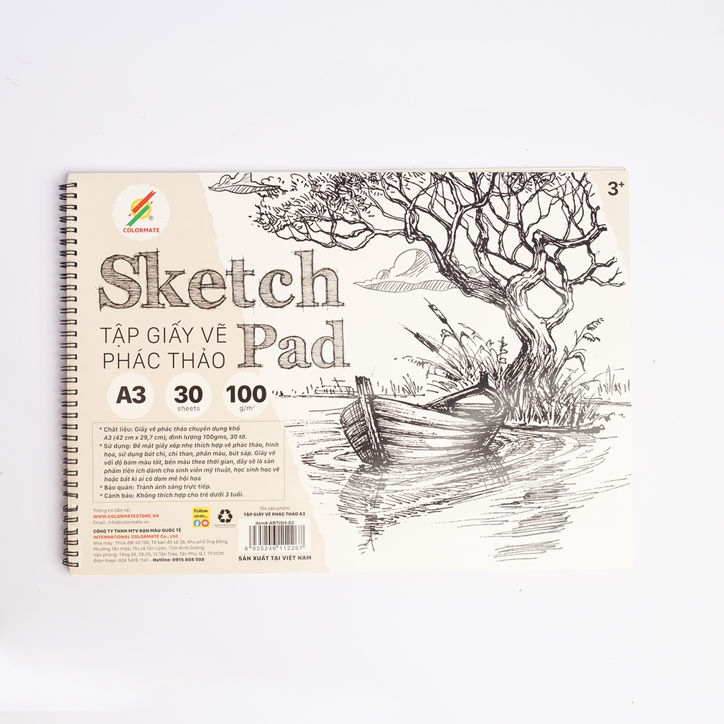 Tập Giấy Vẽ Sketch Pad Định Lượng 150GMS 30 Tờ - COLORMATE