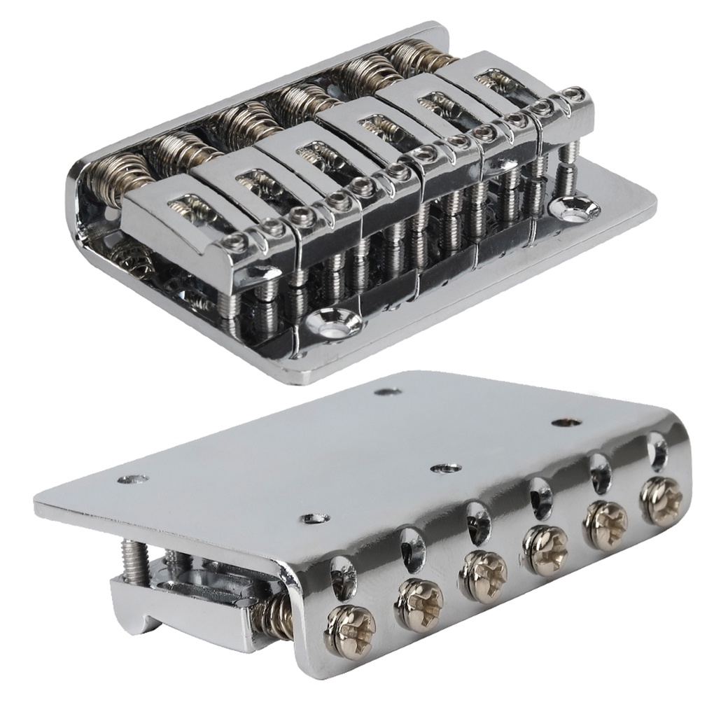 [Global] 6 String 65mm Metal Fixed Hardtail Saddle Bridge Top Load Guitar Tailpiece for Electric Guitar