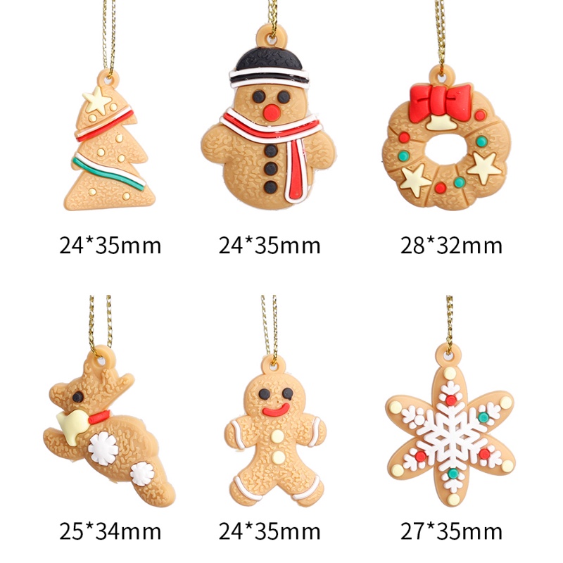 Set 6 Bánh Gừng / Người Tuyết / Tuần Lộc Dễ Thương Trang Trí Cây Thông Giáng Sinh