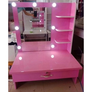 Bàn trang điểm hotgirl đèn full led màu hồng siêu đẹp