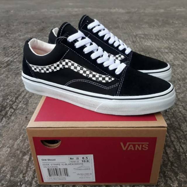 Giày Vans Old Skool V Sides 100% Phối Màu Đen Trắng Thời Trang Trẻ Trung