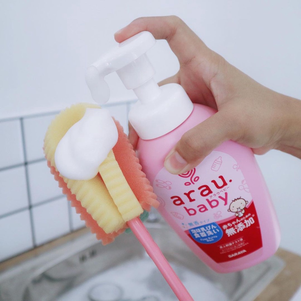 Nước rửa bình sữa Arau Baby Nhật Bản chai 500ml/túi 450ml