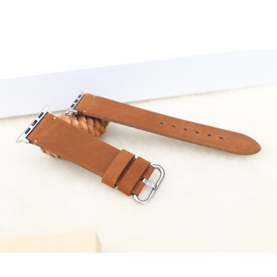 Dây Da Thay Thế Dành Cho Đồng Hồ Thông Minh AW Da Bò Sáp Handmade