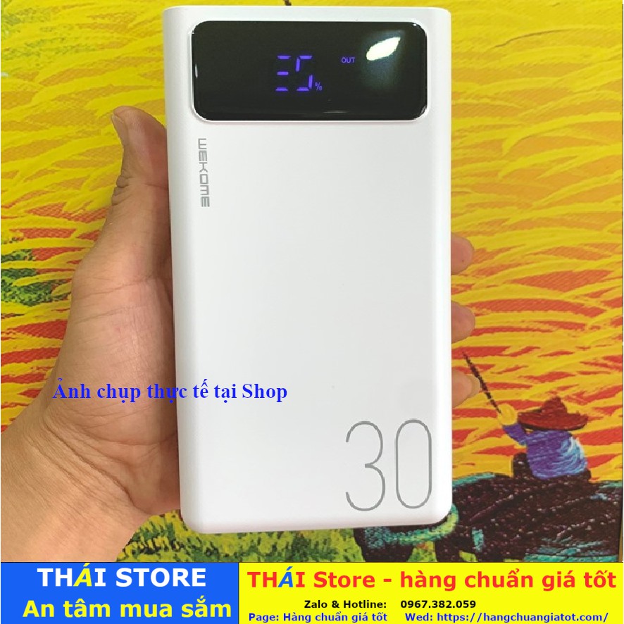 Pin Sạc Dự Phòng Dung Lượng Lớn 30000mAh - WekomeWP175 Hỗ Trợ 4 Cổng USB {BẢO HÀNH CHÍNH HÃNG 6 THÁNG}