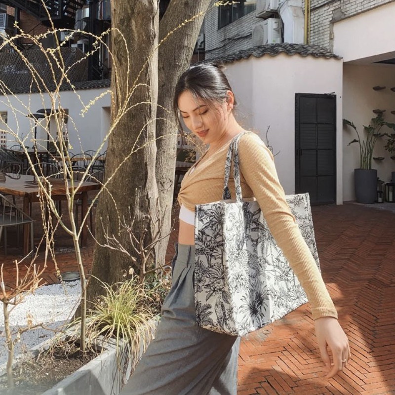 Yogodlns Túi Xách Tote Đeo Vai Bằng Vải canvas Kích Thước Lớn Cho Nữ