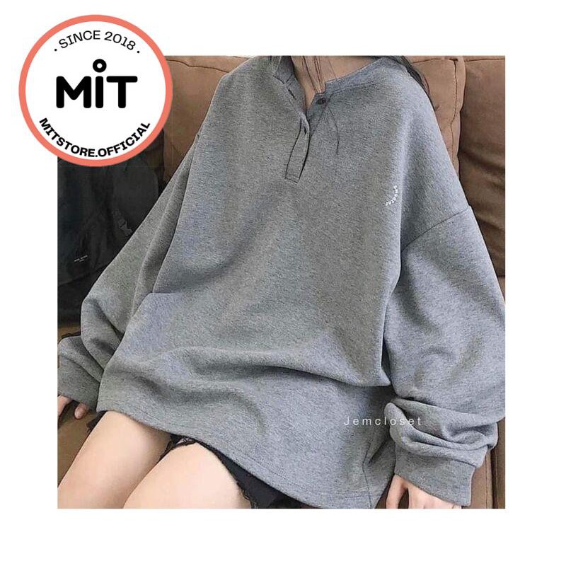 Áo nỉ cổ đức màu xám vải chân cua mịn màng | BigBuy360 - bigbuy360.vn