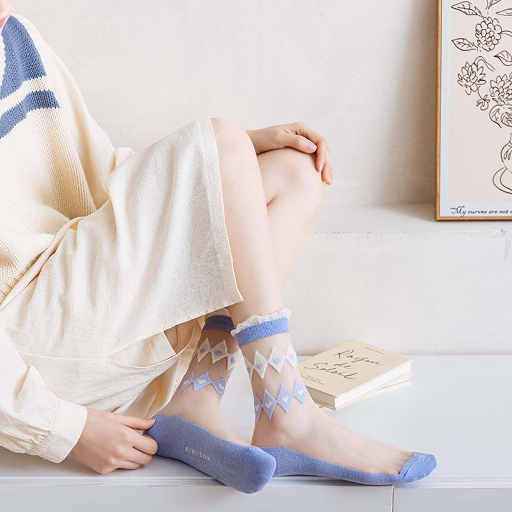 SOMEDAYZL Vớ Siêu Mỏng Thêu Hoa Thời Trang Mùa Hè Hàn Quốc Cho Nữ