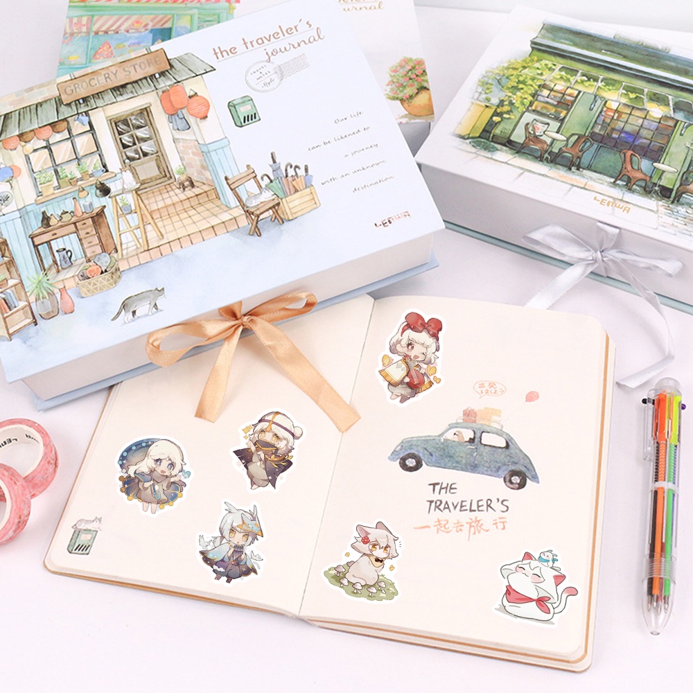 Set 50 Miếng Dán Trang Trí laptop/Cốc Nước Họa Tiết Hoạt Hình Vui Nhộn Cho Bé