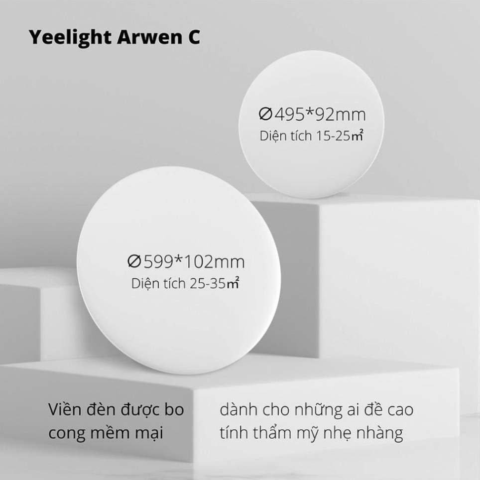 Đèn trần Yeelight Arwen C Series 450C &amp; 550C - LED chính vàng trắng 2700K-6500K, hắt đổi màu RGB, Tương thích Google