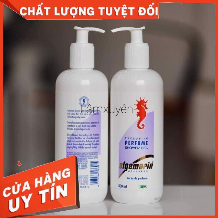 Sữa Tắm Cá Ngựa Algemarin Perfume 500ml Của Đức   mùi thươm ngọt dịu ,nuôi dưỡng làn da trắng sáng ,mịn màng