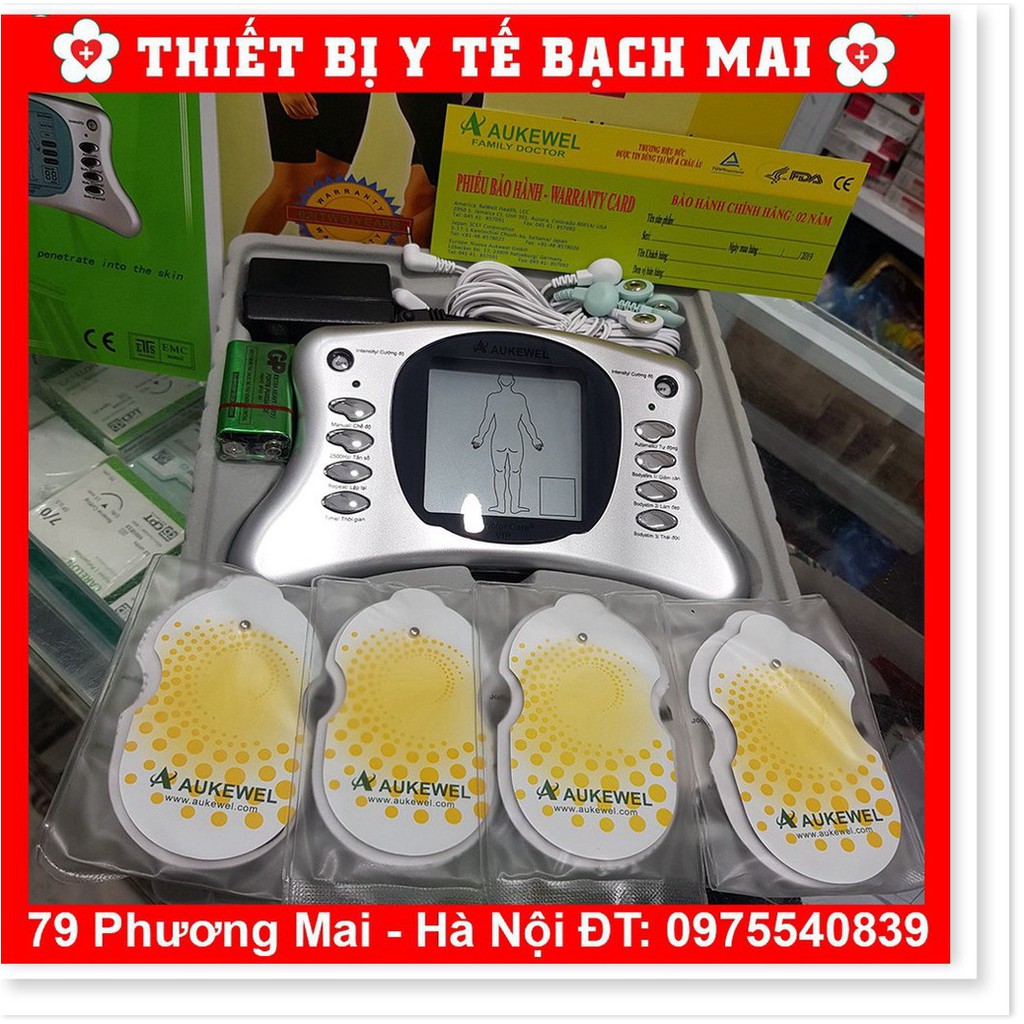 Máy Massage Xung Điện Trị Liệu 8 Miếng Dán AUKEWELL Doctor Care Vip [Bảo Hành 05 Năm]