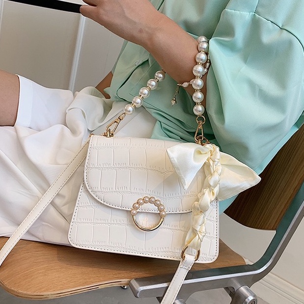 Faya - Túi xách đi tiệc da vân phối châu sang trọng T1106