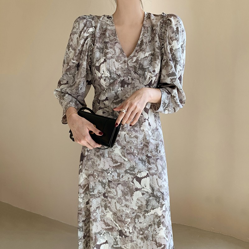 Đầm Hoa Tay Phồng Thời Trang Dành Cho Nữ