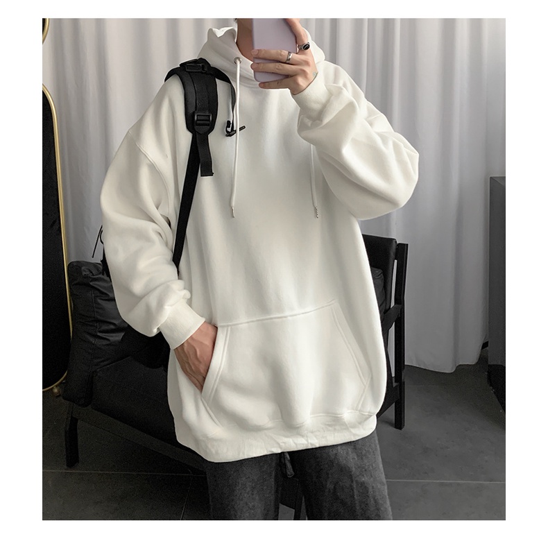 Áo Hoodie Nam Nữ Trơn Nỉ Dài Tay Phong Cách Hàn Quốc Tay Dài Form Rộng | BigBuy360 - bigbuy360.vn