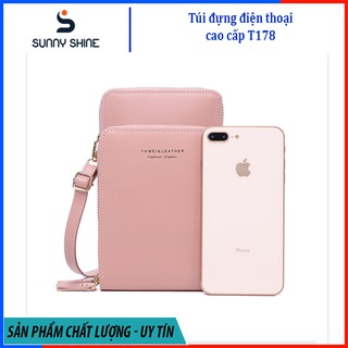 Túi đeo chéo nữ cao cấp đựng điện thoại, thẻ, tiền, nhiều màu lung linh, vừa tất cả các loại điện thoại T178