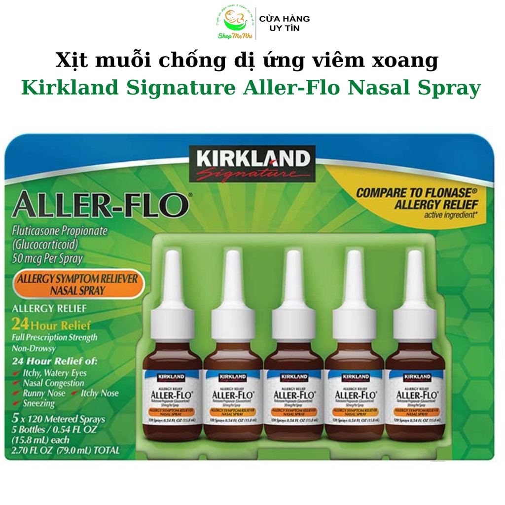 Xịt mũi ngừa dị ứng viêm xoang Kirkland Signature Aller-Flo Nasal Spray, set 5 lọ.