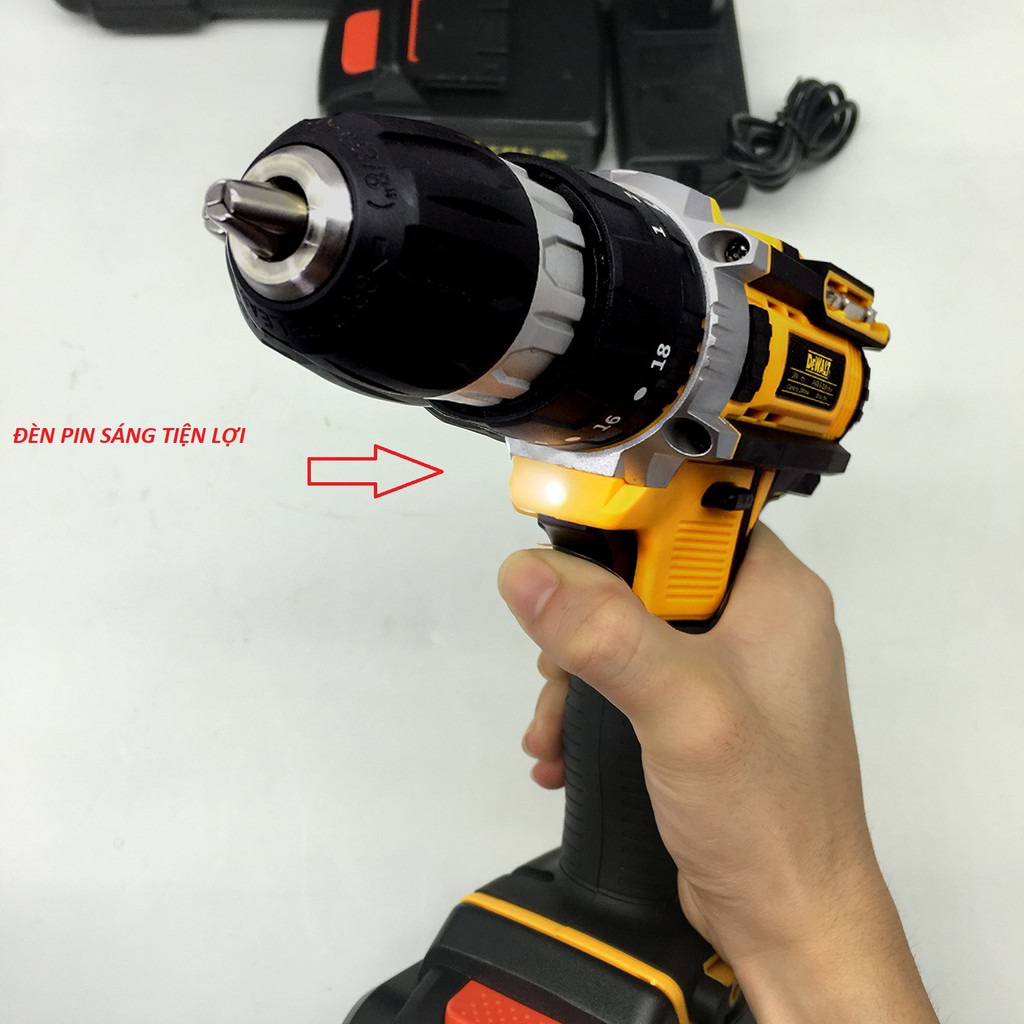 Máy khoan pin Dewalt 26V 3 Chức Năng Máy 2 PIN kèm 24 Phụ Kiện siêu rẻ