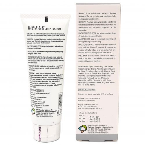 Fixderma Bioteez-S Shampoo 75ml, Dầu gôi Giúp ngăn ngừa và giảm gàu, viêm da tiết bã nhờn, bong tróc da