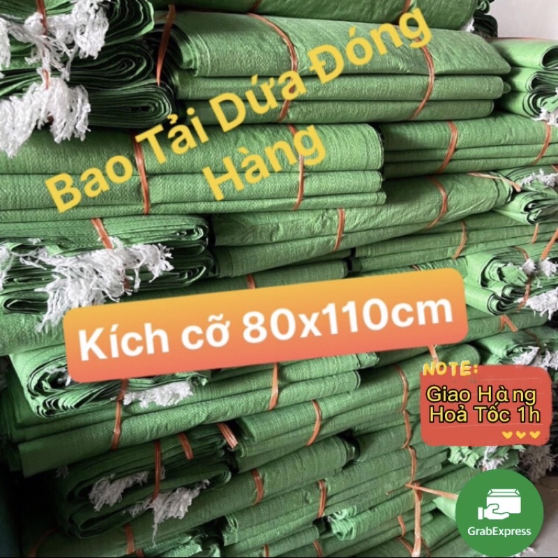 Combo 10 Bao Tải Dứa Đóng Hàng 1.2 Tạ  Cỡ 90x120-80x110- Bao Tải Xanh - Đen PP,Hàng Mới 100%