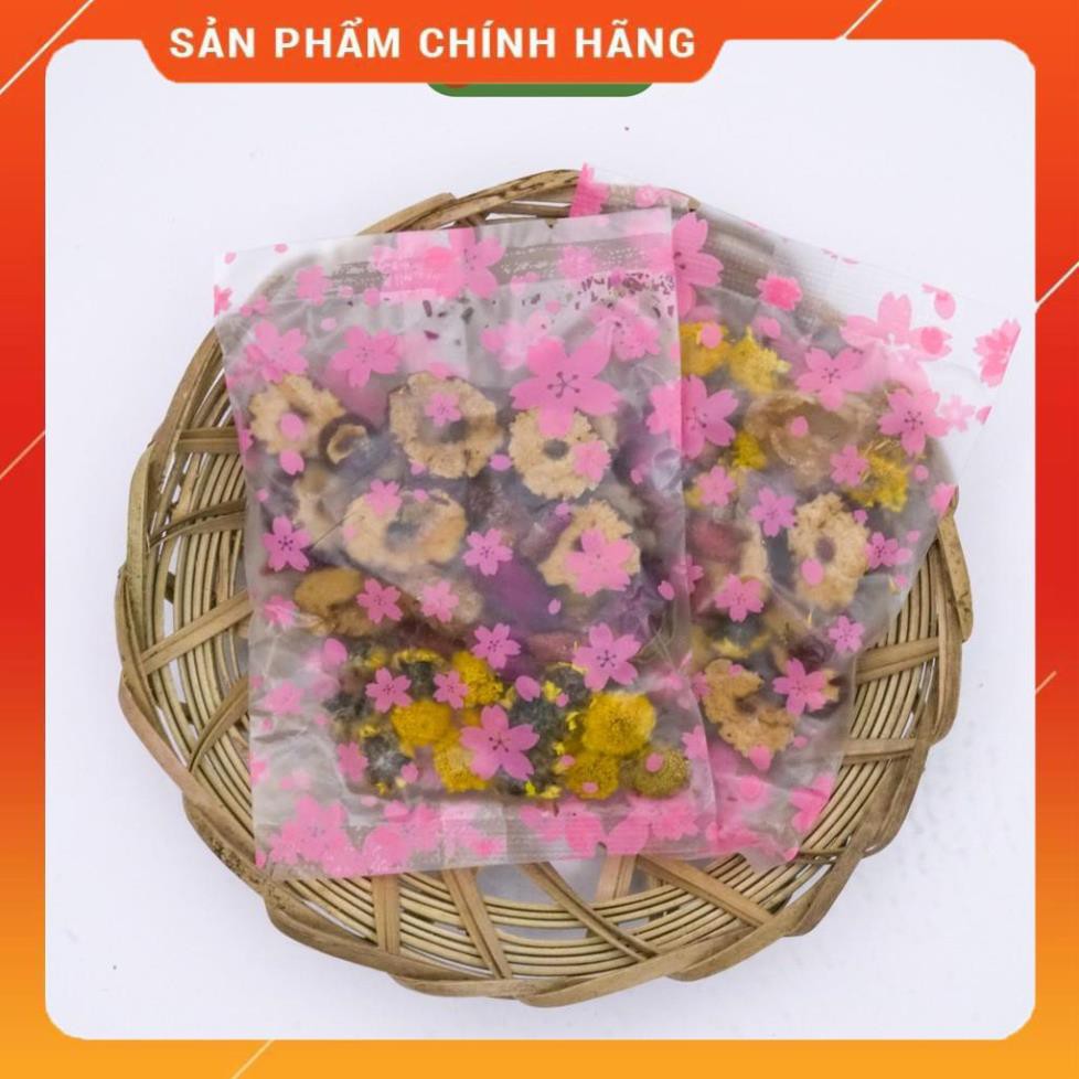 Trà quý phi An Nhiên ,set trà bao gồm hoa cúc, hoa mẫu đơn, hắc kỷ tử, long nhãn, táo đỏ