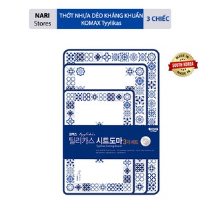Thớt nhựa dẻo kháng khuẩn KOMAX Tyylikas KM80971 bộ 3 chiếc, siêu bền, được chứng nhận an toàn, nhập khẩu Hàn Quốc