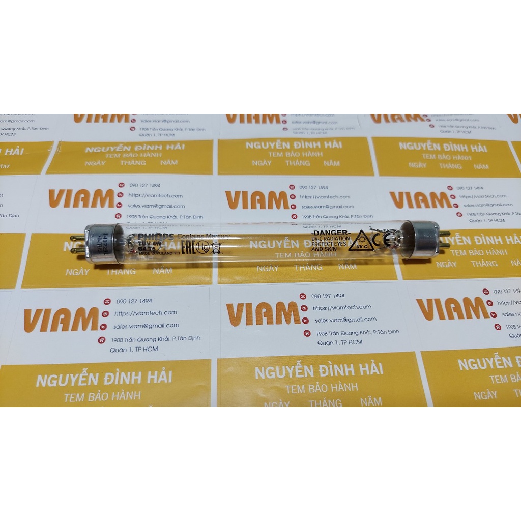 Bóng đèn diệt khuẩn Philips TUV 4W G4T5 cho máy tiệt trùng Fatzbaby, Moaz, Youdo, máy nội địa trung
