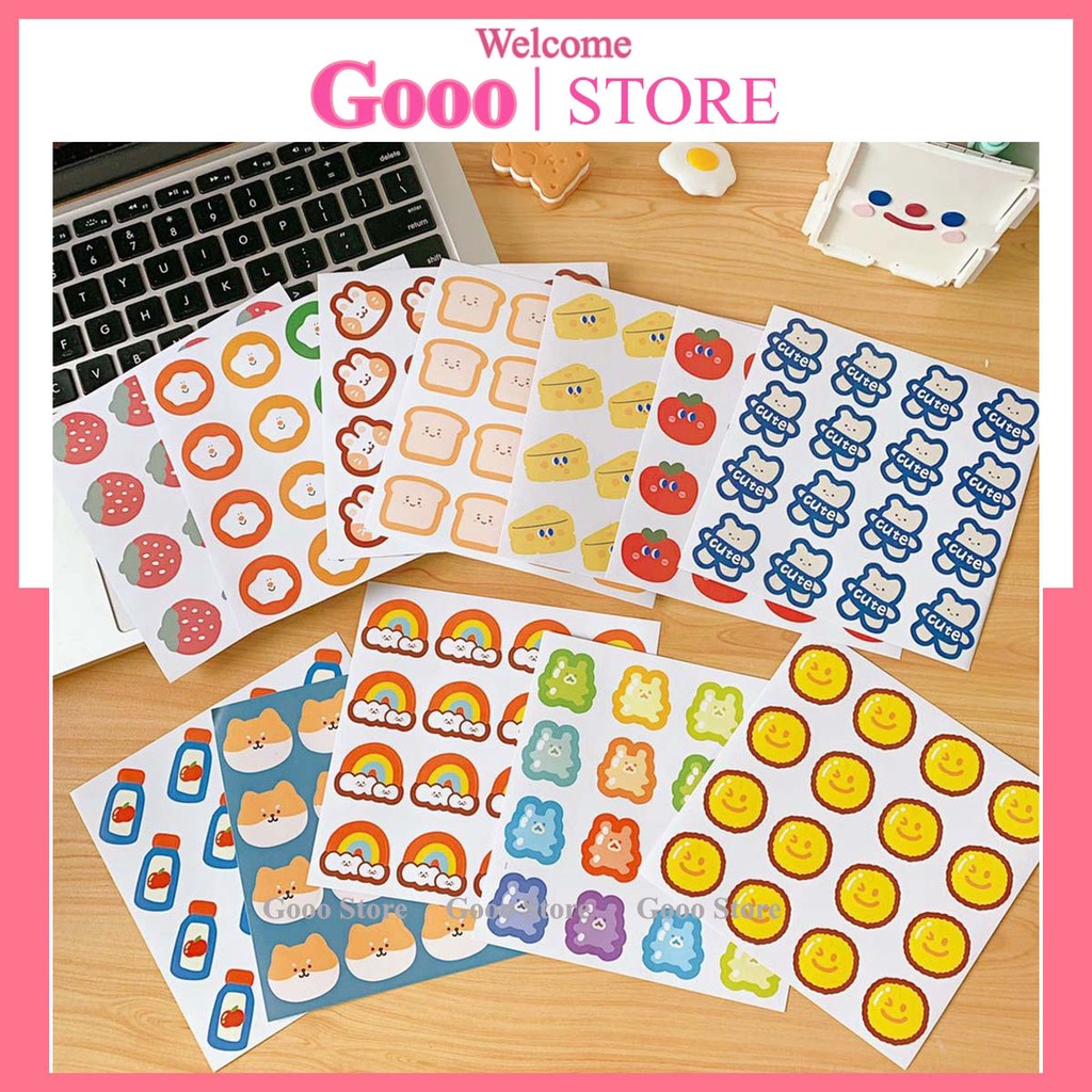 Set sticker hoạ tiết hoạt hình đáng yêu nhiều mẫu