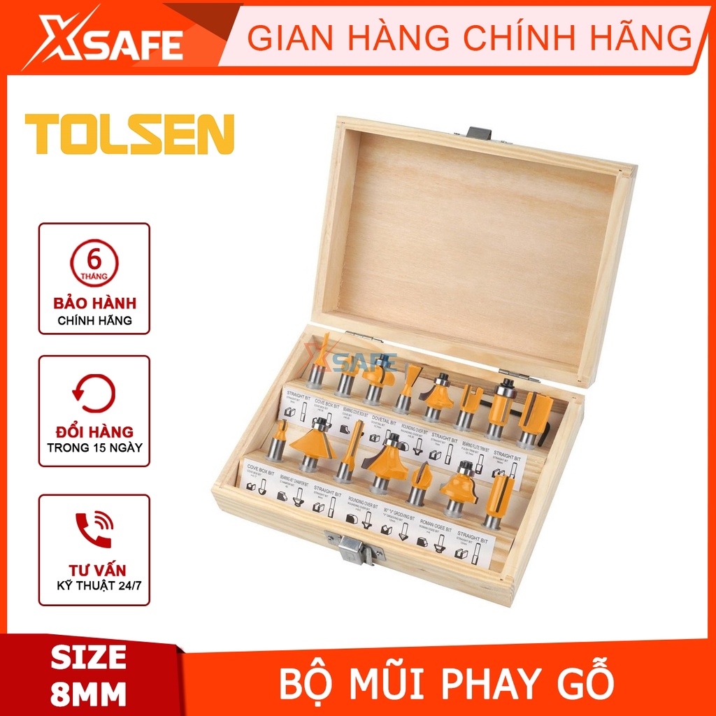Bộ mũi phay gỗ TOLSEN 75681