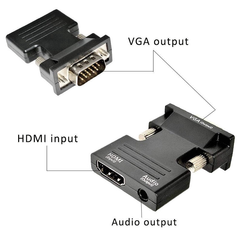 Bộ Chuyển Đổi Hdmi Sang Vga Với Cáp Âm Thanh 3.5mm 720p / 1080i / 1080p