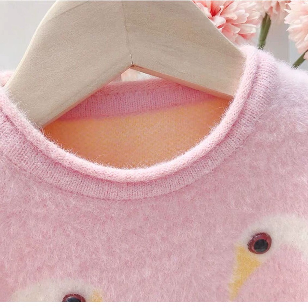 Áo Len Không Tay Cổ Tròn Thời Trang Xuân Thu Dễ Thương Cho Bé Gái