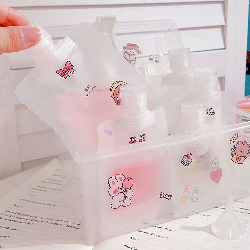 Túi trong mờ đựng lotion dầu gội Túi Bóp Mini Trong Suốt Đựng Mỹ Phẩm Du Lịch 30/50/100Ml
