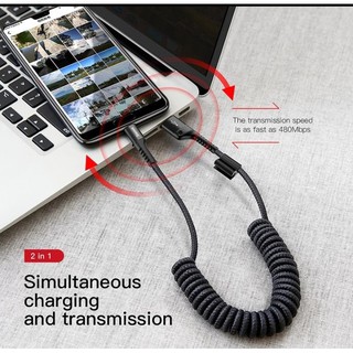 Cáp sạc dây xoắn đàn hồi Baseus Fish Eye Spring Data typeC
