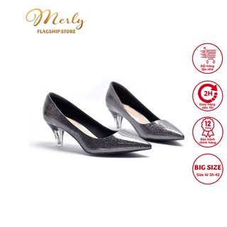 Giày gót trong đế thấp Merly 1229