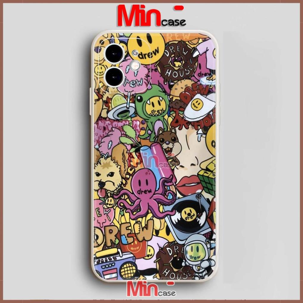 Ốp lưng iPhone Drew cạnh viền vuông silicon mềm dẻo cho iphone 6/6s/7/8/X/XS/XR/11/12/13 Pro Plus Max cute dễ thương đẹp