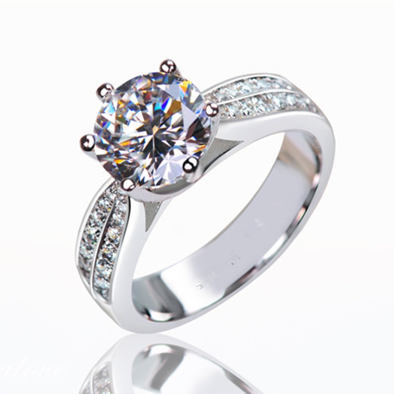 Nhẫn Đính Đá zircon Dạng Hở Hình Trái Tim Thời Trang Cho Nữ