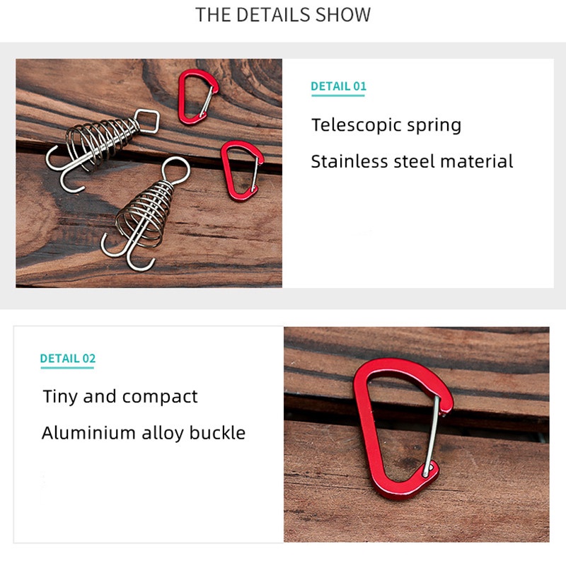 Móc Lò Xo Bằng Thép Không Gỉ Chuyên Dụng Cho Dựng Lều