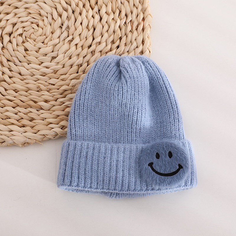 Mũ Beanie Dệt Kim Co Giãn Thoáng Khí Màu Sắc Ngọt Ngào Thời Trang Cho Bé