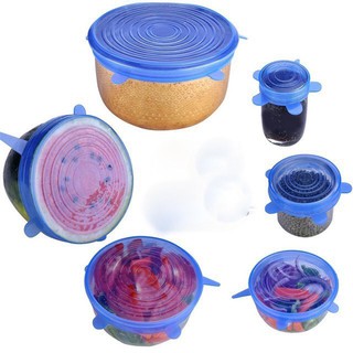 Bộ 6 Nắp Silicon Đậy Bát Đĩa (màu trắng)