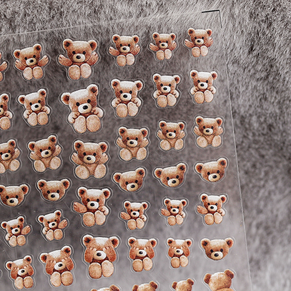 Miếng Dán Trang Trí Móng Tay 3d Hình Gấu Đáng Yêu Diy 5d