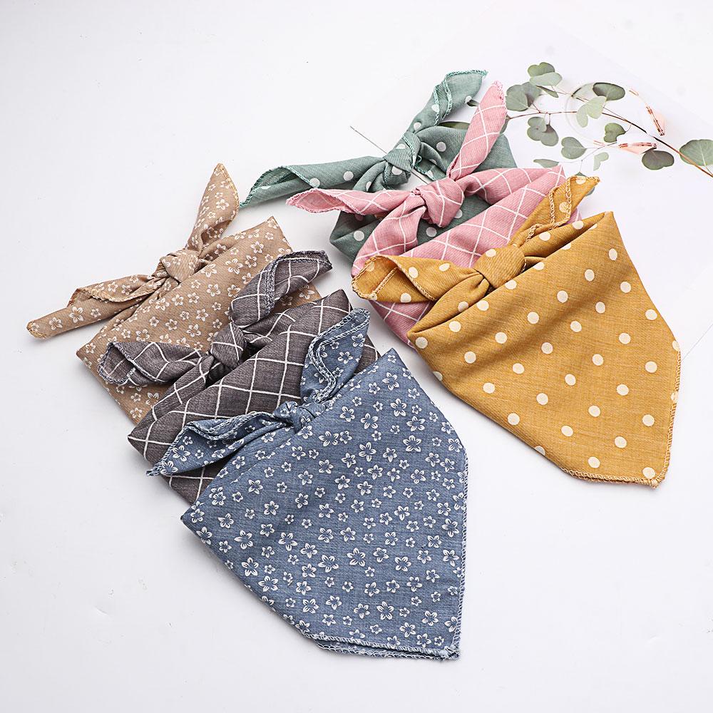 ZAIJIE24 Khăn Choàng Cổ Tam Giác Họa Tiết Caro / Chấm Bi Dễ Thương Dành Cho Thú Cưng