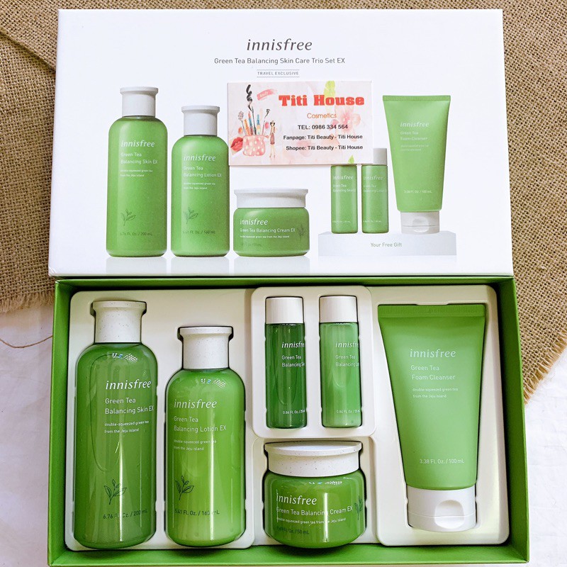 SET DƯỠNG DA INNISFREE TRÀ XANH 6 MÓN