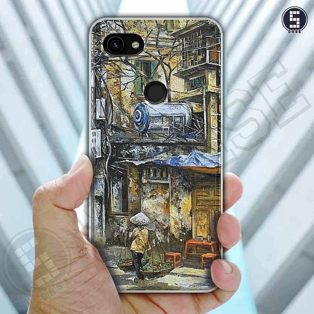 Ốp điện thoại Pixel 3a XL Dẻo Chống Shock Nhiều Mẫu Tuyển Tập 12 Phố Cổ Sơn Dầu A608-CL12