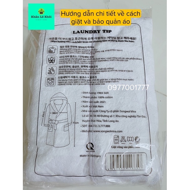 Áo choàng tắm Trẻ em cao cấp 100% Cotton Songwol &amp; Phong Phú